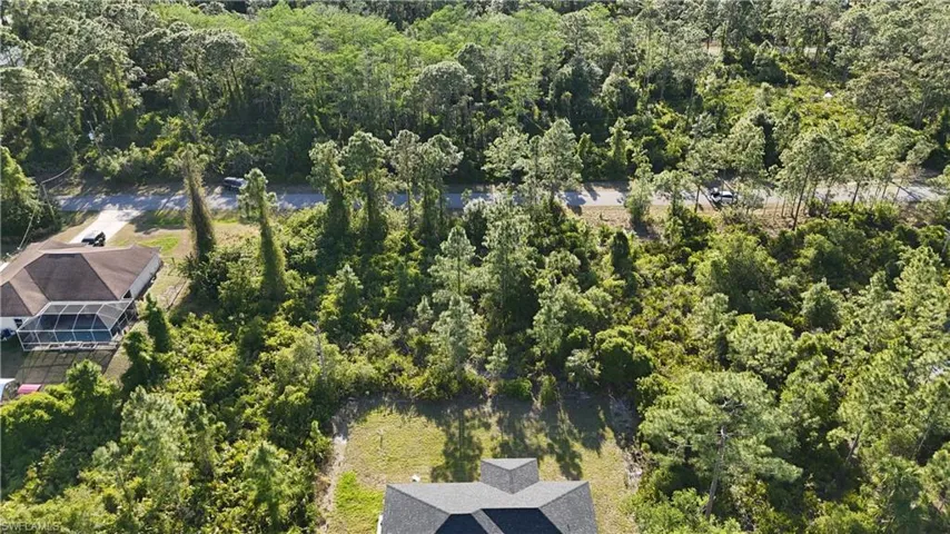 Drone / aerial view featuring a view of trees