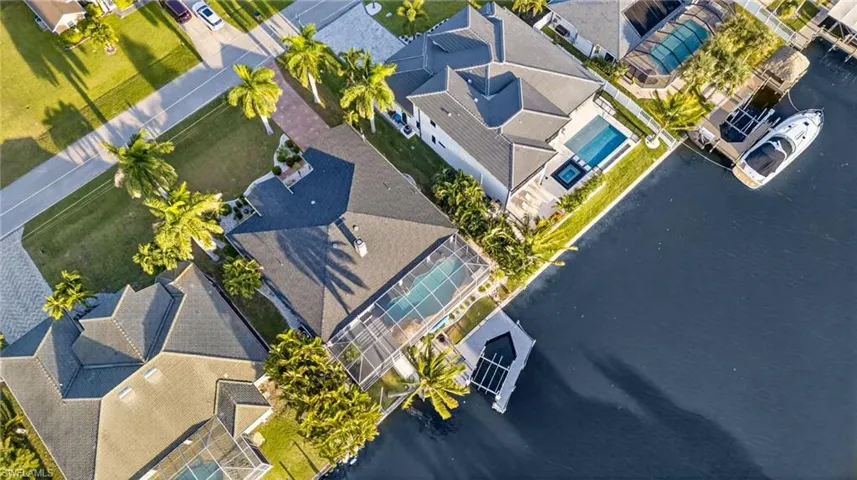 Aerial perspective of suburban area