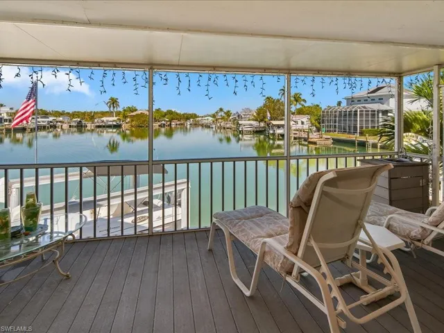 Wooden terrace with a water view