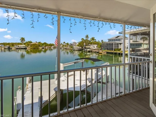 Wooden terrace with a water view
