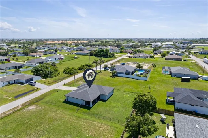 Aerial view of residential area
