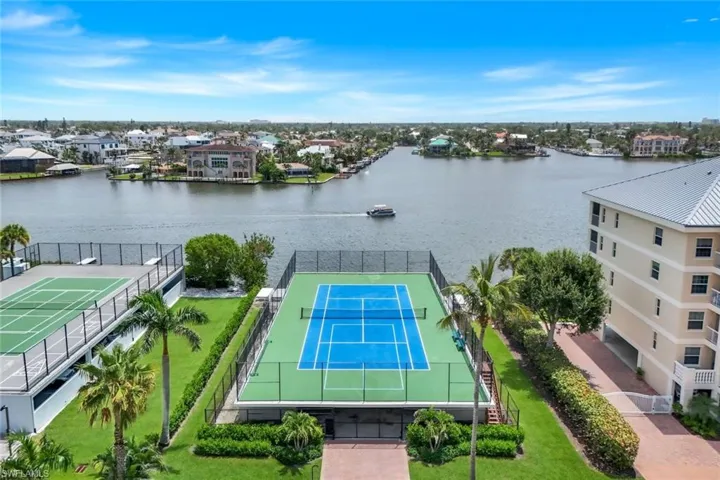 Drone / aerial view of a nearby body of water