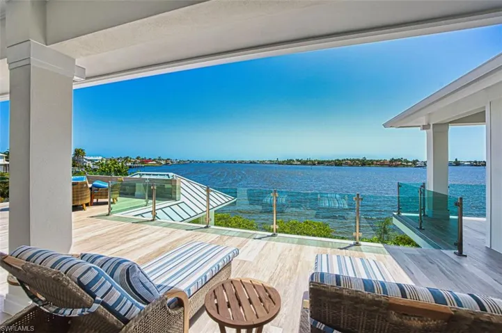 Deck featuring a water view