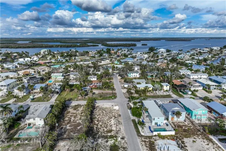 Aerial view of the lot looking east