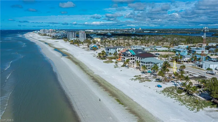 Aerial view of unending shoreline