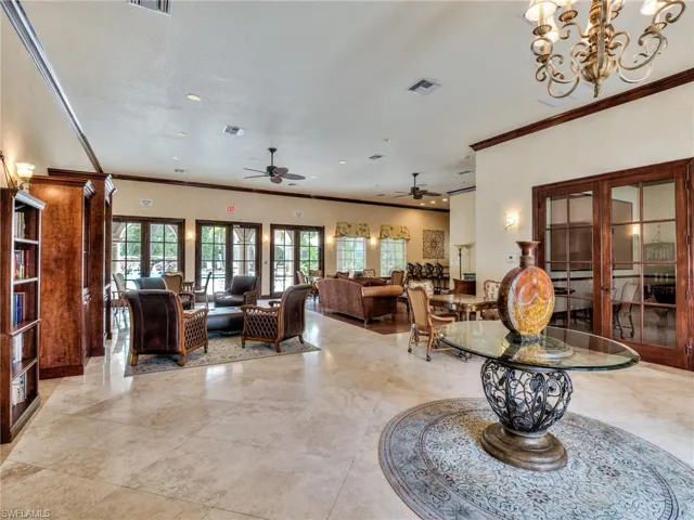 Lobby featuring ornamental molding