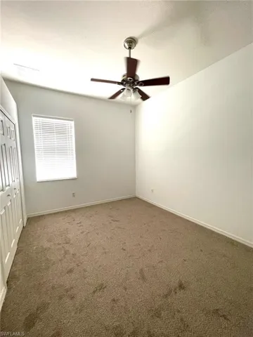 Bedroom 2 - New carpet. Ceiling fan