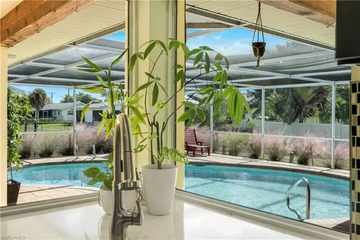 Kitchen overlooking Pool