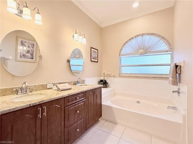 Spacious Primary Bath w/ Double Vanity and Separate Tub/Shower