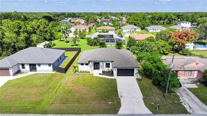 Aerial perspective of suburban area
