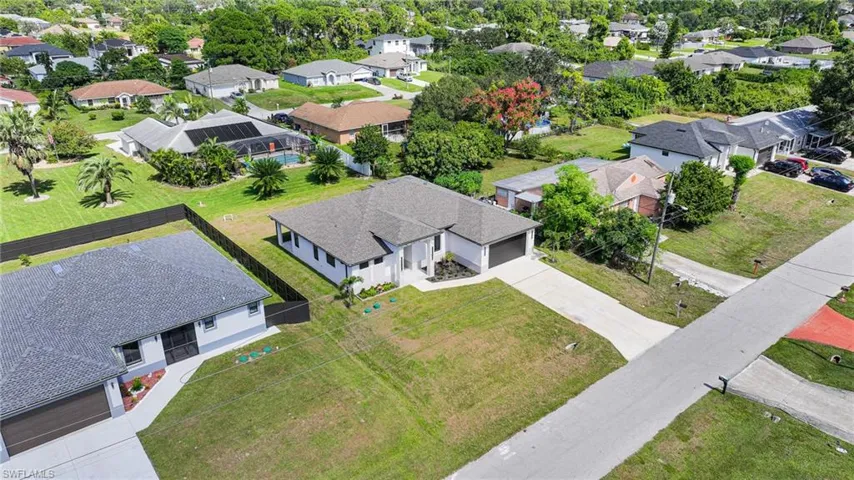 Aerial view of residential area