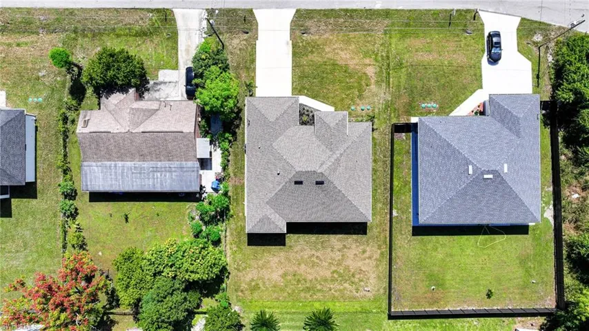 Aerial view of residential area