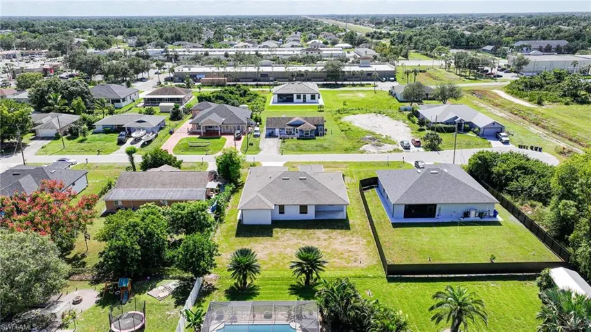 Aerial view of residential area