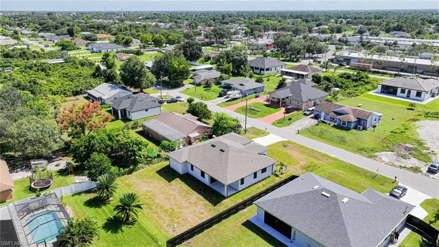 Aerial view of residential area