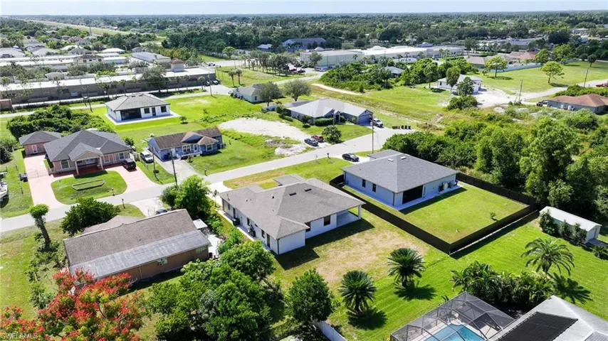 Aerial view of residential area