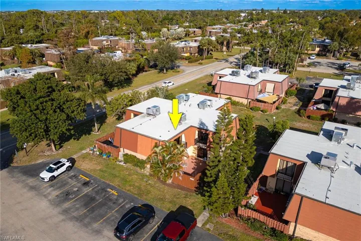 Aerial view of residential area
