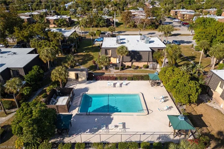 Bird's eye view of a pool