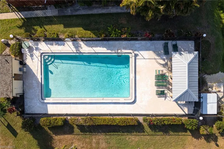Bird's eye view of a pool