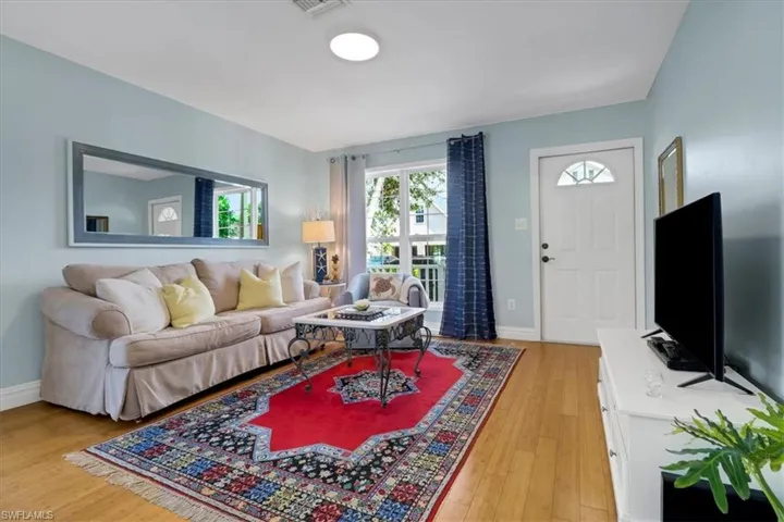 Living room with bamboo flooring