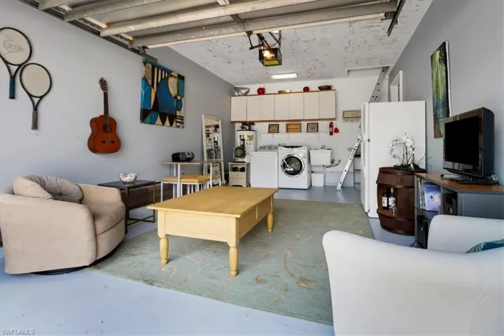 Garage with washer dryer