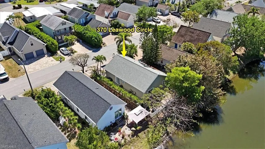 Aerial view with a residential view and a water view