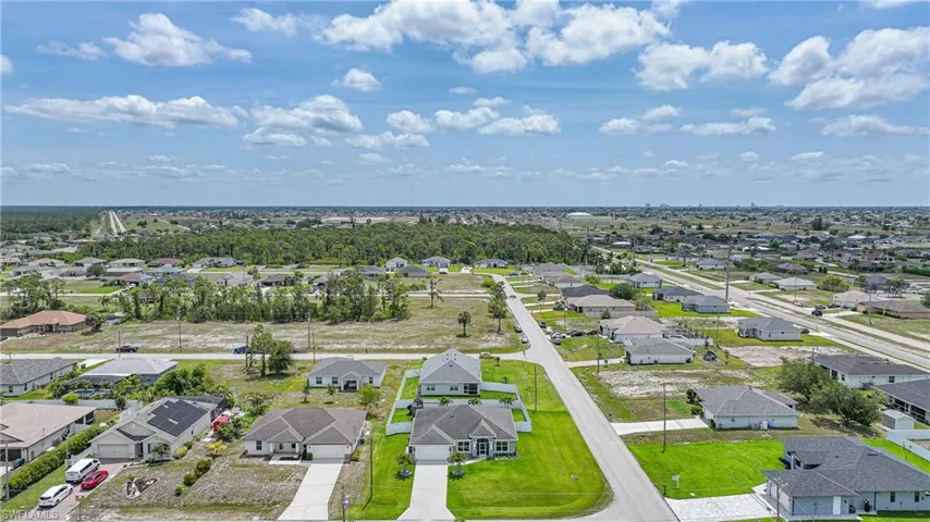 Aerial view of residential area