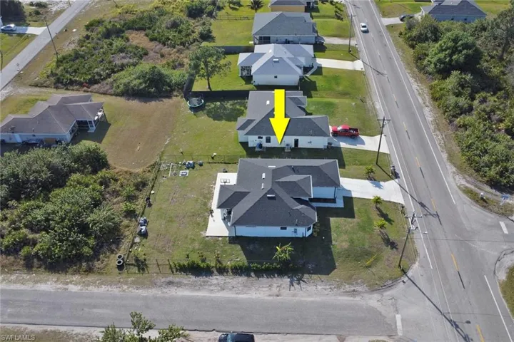 Birds eye view of property