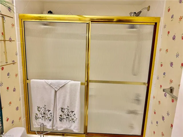 Bathroom with a shower stall