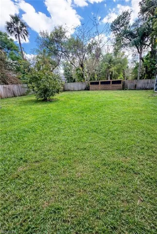 View of fenced backyard