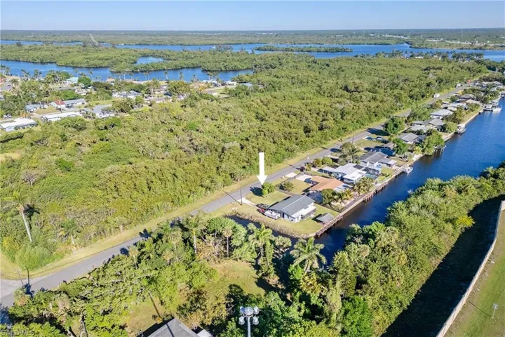 Aerial view featuring a forest view and a water view