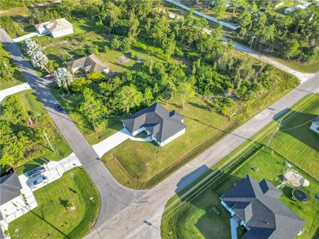 Aerial perspective of suburban area