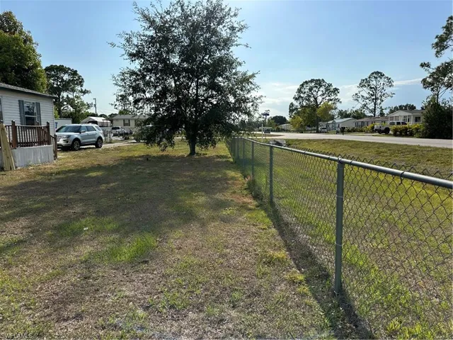 fenced yard