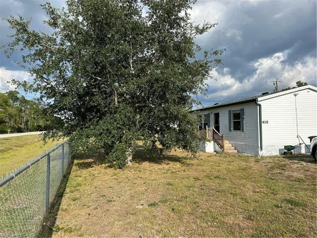 fenced yard