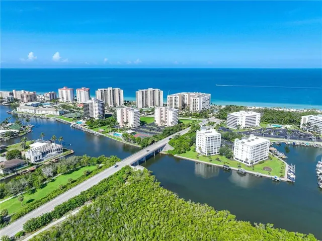 Bird's eye view of a large body of water