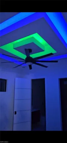 Detailed view of a ceiling fan