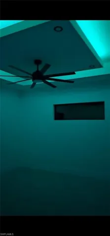 Detailed view of a ceiling fan