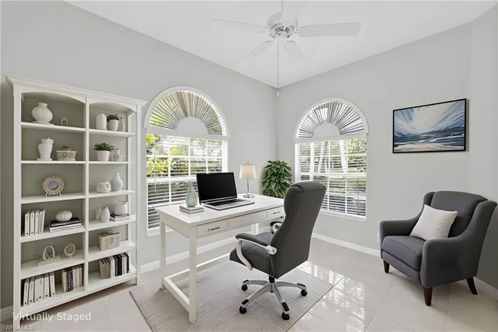 Virtually staged Den/Office