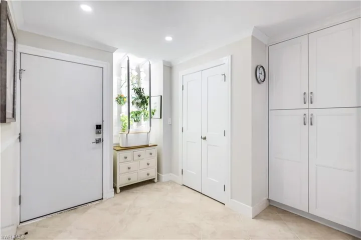 Front Door with extra storage closet