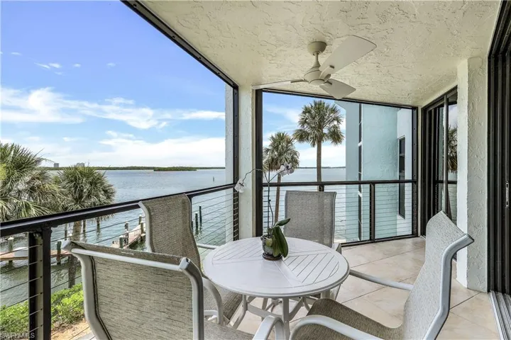 Balcony with a water view