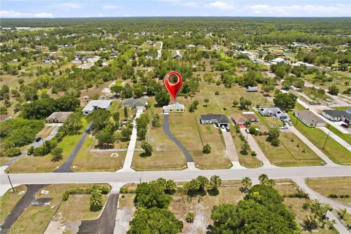 Aerial view of the property.