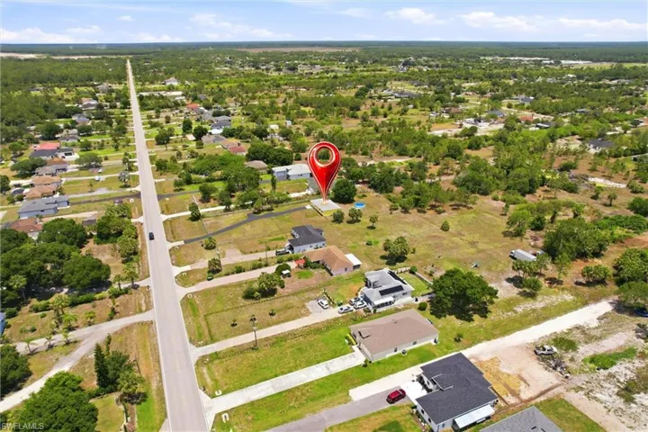 Aerial view of the property.