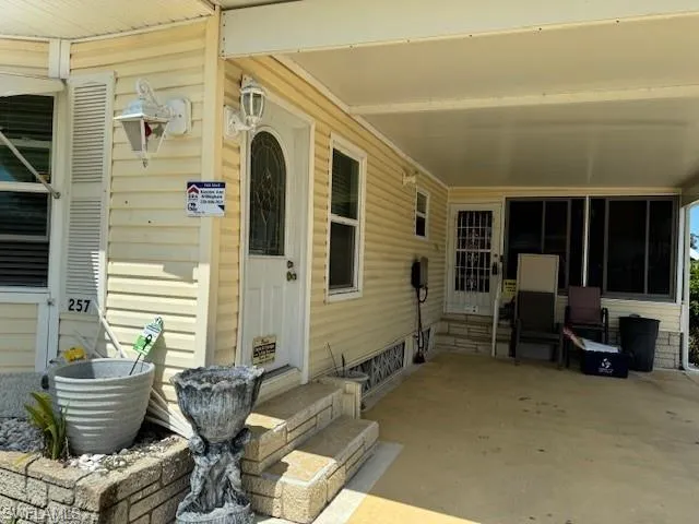 View of exterior entry
