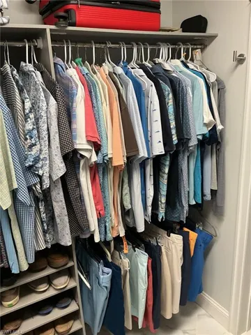 View of walk in closet