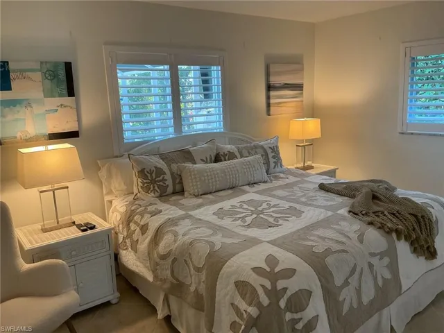 Bedroom with tile patterned flooring