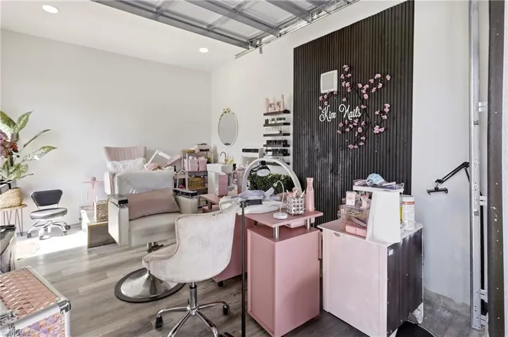Garage transform to office/salon.