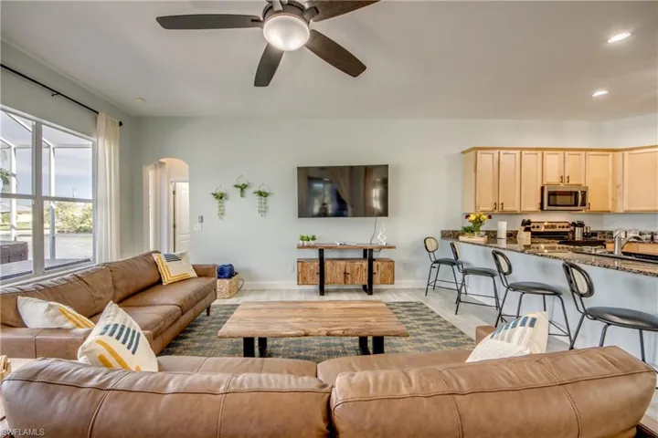 Family room - full view and breakfast bar