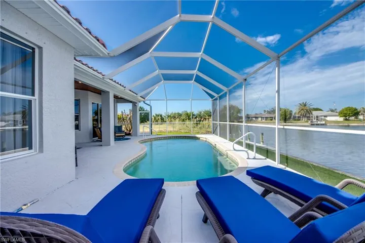 View of the pool from the lounge