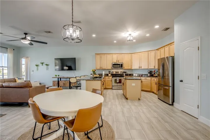 View of the kitchen from the breakfast area