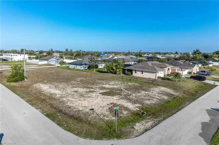 Aerial view of lot looking northwest.