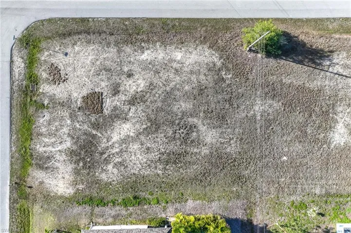 Drone / aerial view of the lot directly overhead.